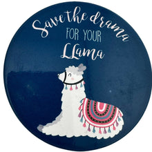 Load image into Gallery viewer, Magenta Llama Trinket Key Tray & 3 Coasters Funny Llama Decor Set