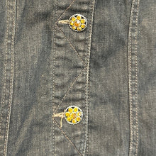 Load image into Gallery viewer, Tribal Denim Stretch Jacket Size 8 Rhinestone Accent Buttons Blue Jean Jacket