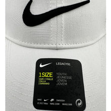 Load image into Gallery viewer, Nike Legacy91 Dri-FIT Youth Hat White Black Swoosh 942207-100 NWT