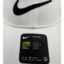 Load image into Gallery viewer, Nike Legacy91 Dri-FIT Youth Hat White Black Swoosh 942207-100 NWT