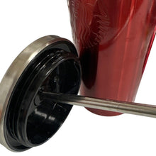 Load image into Gallery viewer, 2014 Starbucks Red Stainless Steel Cold Cup Tumbler 16 oz w Lid Metal Straw