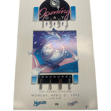 Load image into Gallery viewer, Baseball Opening Day 1993 Inaugural Poster & Photos Miami Marlins Vs Dodgers MLB