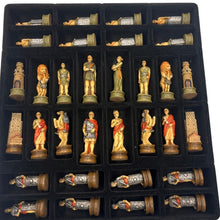 Load image into Gallery viewer, Vintage 2001 The Chessmen Roman Empire Chess Pieces Complete 32pc No Board