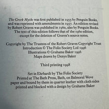 Load image into Gallery viewer, Robert Graves The Greek Myths Folio Society 1998 3rd Printing Illustrated
