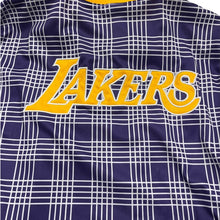 Load image into Gallery viewer, LA Lakers Zip Up Jacket Plaid Logo Back NBA Blue Label XL