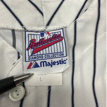 Load image into Gallery viewer, Vintage Anaheim Angels Majestic Jersey Youth L Fits Adult Small Pinstripe MLB