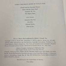 Load image into Gallery viewer, 1st/1st Roald Dahl Charlie and the Great Glass Elevator 1972 HC Knopf DJ