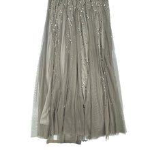 Load image into Gallery viewer, Adrianna Papell Beaded Mesh Evening Gown Gray Size 4 Formal Dress