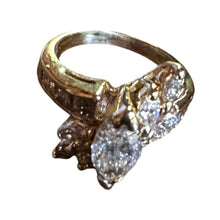 Load image into Gallery viewer, Vintage 14K Gold 2.08CTW Marquise Diamond Bypass Ring Size 7 6.01g