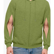 Load image into Gallery viewer, Men's XXL Adaptive Dialysis Hoodie Arm Access Zip Chemo PICC IV Army Green