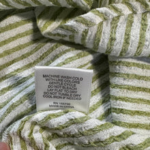 Load image into Gallery viewer, Jane + Delancey 3X Green White Striped Roll Tab Button Shirt Pool Cover Up