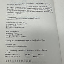 Load image into Gallery viewer, I Love Lucy Quiz Book Bart Andrews 1981 First Edition Paperback ISBN 0498025667