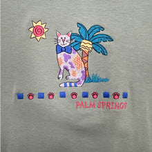 Load image into Gallery viewer, AristoKatz Palm Springs Cat Embroidered Tee Medium NWT Vintage
