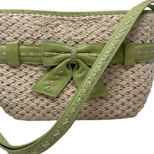 Load image into Gallery viewer, Brighton Ellery Lime Straw Crossbody Bag Heart Charm H70501 w Box
