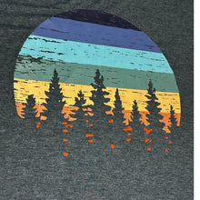 Load image into Gallery viewer, Women’s 3XL Sunset Forest Graphic T-Shirt Camping Nature Green Plus Size