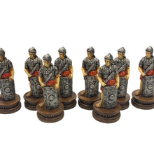Load image into Gallery viewer, Vintage 2001 The Chessmen Roman Empire Chess Pieces Complete 32pc No Board