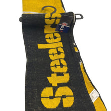 Load image into Gallery viewer, Pittsburgh Steelers NFL FOCO Knit Scarf Black Gold Fringe NWT