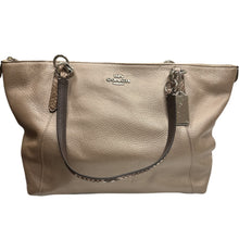 Load image into Gallery viewer, Coach Ava Tote F38878 Metallic Pebble Leather Snake Trim Zip Bag