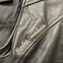 Load image into Gallery viewer, Harley-Davidson Women’s Black Leather Lace Up Vest Wing Logo Large