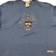 Load image into Gallery viewer, Disney Mickey Minnie Embroidered Sweatshirt Blue Medium Parks Pullover