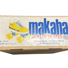 Load image into Gallery viewer, Vintage Makaha Pro II Roller Skates Yellow Men 10 Women 11 w Original Box