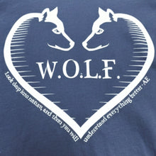Load image into Gallery viewer, WOLF Wildlife Graphic Tee Nature Wolves Shirt Blue Size L