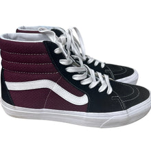 Load image into Gallery viewer, Vans Sk8-Hi Burgundy Black Suede High Top Skate Shoes Mens 9 Womens 10.5