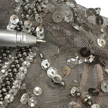 Load image into Gallery viewer, Adrianna Papell Beaded Mesh Evening Gown Gray Size 4 Formal Dress