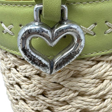 Load image into Gallery viewer, Brighton Ellery Lime Straw Crossbody Bag Heart Charm H70501 w Box
