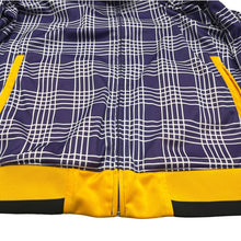 Load image into Gallery viewer, LA Lakers Zip Up Jacket Plaid Logo Back NBA Blue Label XL