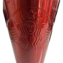 Load image into Gallery viewer, 2014 Starbucks Red 16 oz Stainless Steel Cold Cup Tumbler