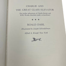Load image into Gallery viewer, 1st/1st Roald Dahl Charlie and the Great Glass Elevator 1972 HC Knopf DJ