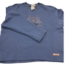 Load image into Gallery viewer, Disney Mickey Minnie Embroidered Sweatshirt Blue Medium Parks Pullover