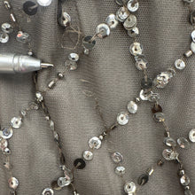 Load image into Gallery viewer, Adrianna Papell Beaded Mesh Evening Gown Gray Size 4 Formal Dress