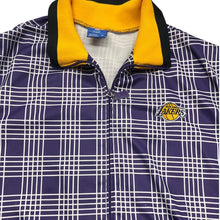 Load image into Gallery viewer, LA Lakers Zip Up Jacket Plaid Logo Back NBA Blue Label XL