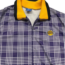 Load image into Gallery viewer, LA Lakers Zip Up Jacket Plaid Logo Back NBA Blue Label XL
