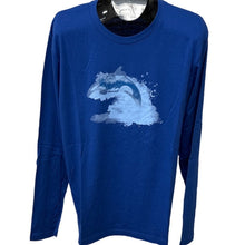 Load image into Gallery viewer, Endangered Species Orca Whale Graphic Shirt Blue Long Sleeve L