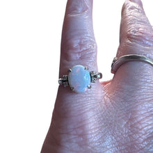Load image into Gallery viewer, 18K White Gold Opal & Diamond Ring 3.23g Size 6.25