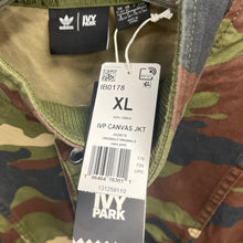 Load image into Gallery viewer, Adidas x Ivy Park Camo Canvas Jacket NWT XL UniteFit Button Utility Coat