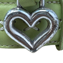 Load image into Gallery viewer, Brighton Straw Crossbody Bag Lime Green Woven Heart Charm w/ Box