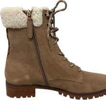 Load image into Gallery viewer, Kate Spade Rafferty Suede Shearling Lace Up Boots Tan 6.5 New Box