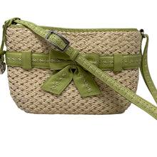 Load image into Gallery viewer, Brighton Straw Crossbody Bag Lime Green Woven Heart Charm w/ Box