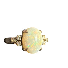 Load image into Gallery viewer, 18K White Gold Opal & Diamond Ring 3.23g Size 6.25