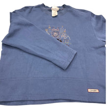 Load image into Gallery viewer, Disneyland Mickey Minnie Castle Embroidered Sweatshirt Blue Medium