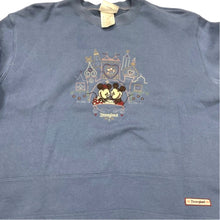Load image into Gallery viewer, Disneyland Mickey Minnie Castle Embroidered Sweatshirt Blue Medium