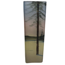Load image into Gallery viewer, Enamel Painted Art Glass Scenic Forest Vase Made in Czecholovakia