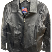 Load image into Gallery viewer, USA Leather Genuine Black Leather Jacket Mens L Zip Front Motorcycle Biker