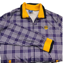 Load image into Gallery viewer, LA Lakers Zip Up Jacket Plaid Logo Back NBA Blue Label XL
