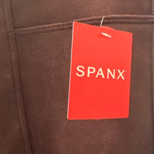 Load image into Gallery viewer, SPANX Faux Suede Leggings Medium Dark Terracotta Merlot Burgundy NWT High Rise
