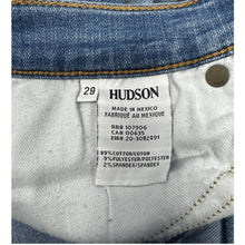 Load image into Gallery viewer, Hudson Jeans Womens Size 29 Straight Leg Crop Raw Hem Distressed Light Wash
